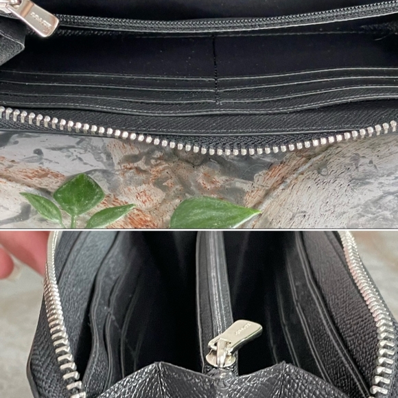 Coach MIDNIGHT LEATHER Textured Accordion zip Wallet - Picture 6 of 6